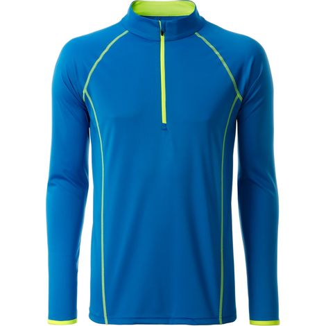 James & Nicholson Langarmshirt Herren JN498 Gr. 2XL bright-blue/bright-yellow (1/4)