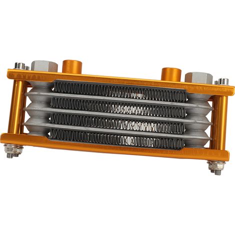 Kit de refroidissement d'huile moteur 17 pièces en aluminium à 4 rangées pour moto Monkey 125-140cc (doré), radiateur et refroidisseur d'huile moteur en aluminium à 4 rangées. (1/5)