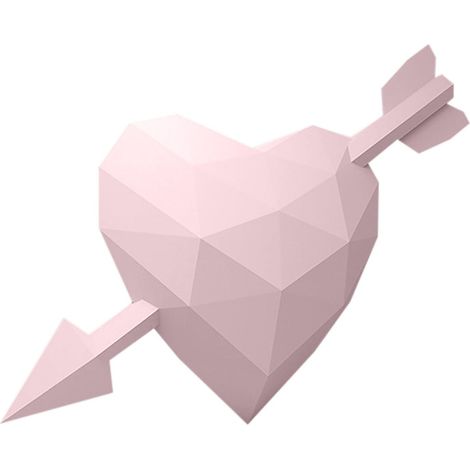 Décoration Murale 3D En Papier - Kit De Sculpture À Monter Soi-Même - Cœur Décoratif Pour Saint-Valentin - 1 Pièce (1/5)