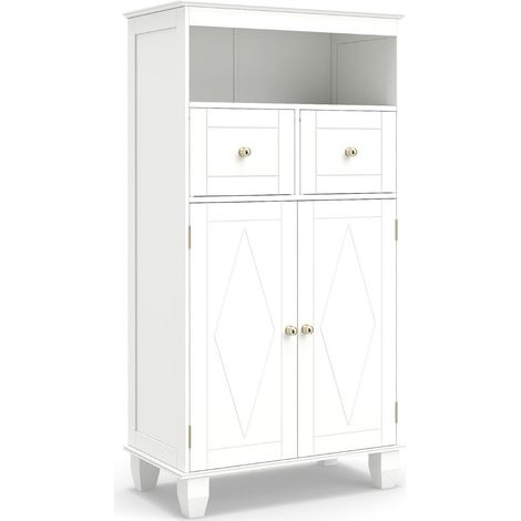 Armario de almacenaje independiente 56 x 30 x 108 cm con seguridad mejorada estilo moderno MDF blanco 200019115