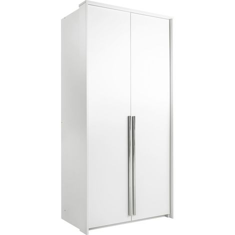 Armario Calcalo 100, Blanco, 217x101x65cm, Puertas de armario: Con bisagras, Número de estantes: 0 (1/4)
