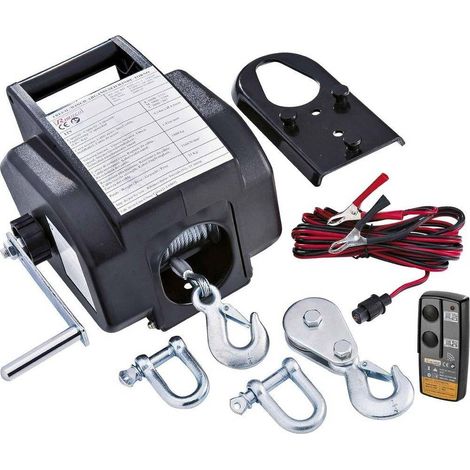 Treuil 12V Avant/Arrière 300W - Télécommande Radio - Puissant et Pratique - D-Work (1/2)