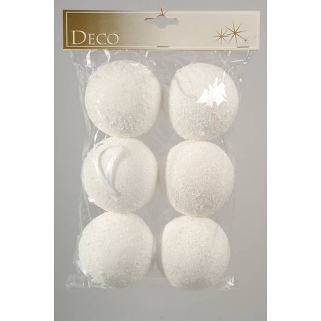 SET 6 SFERE D 8 CM BIANCHE