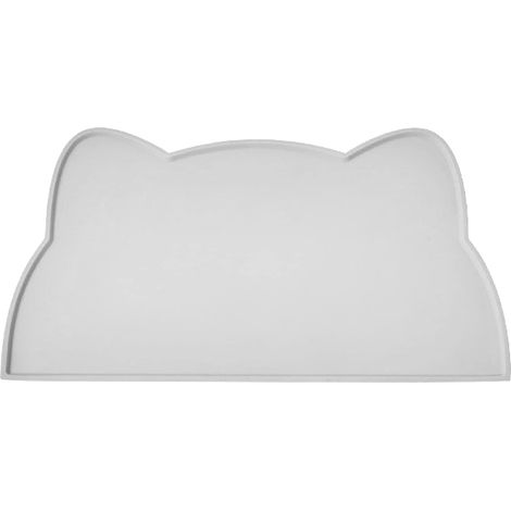 Tappetino antiscivolo in silicone per ciotole di cani e gatti, impermeabile (grigio chiaro) (1/5)