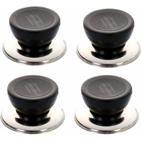 Bouton De Couvercle - Acier Inoxydable Et Polypropylène - Universel Pour Trous De 6 À 10 Mm - Pour Casseroles Poêles Bouilloires Et Pots En Verre - Lot De 4