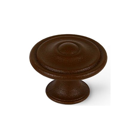 Bouton en zamak finition marron, dimensions: 35x35x26mm, Ø: 35mm - talla