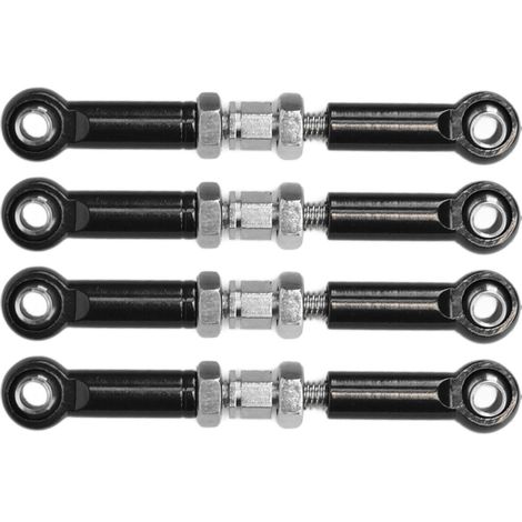 Tiges de direction réglables en alliage d'aluminium haute précision pour FMS FCX24 1/24, 4 pièces noires (1/5)