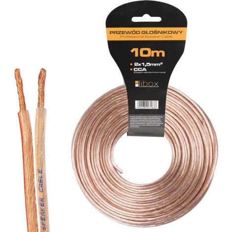 Libox kabel głośnikowy 2x1,50mm lb0008-10 audio cable 10 m transparent (1/3)