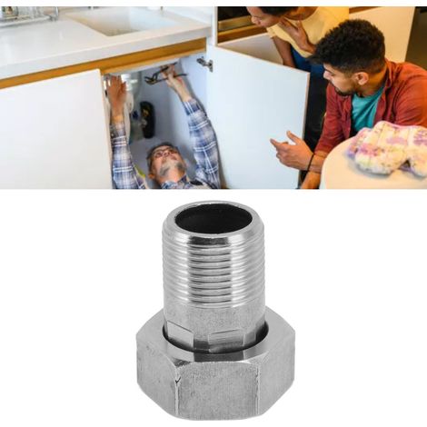 Raccords de plomberie, connecteurs de compteur d'eau en acier inoxydable, adaptateurs, raccords de tuyauterie, 6/8" à 1" (1/5)