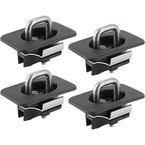 Jeffergarden 4 pièces Ancres d'arrimage rétractable Rail de lit de Camion Ancres d'arrimage Anneaux de Crochet Extensible s'adapte pour Fo-RD F-150 1998-14 1000lbs capacité de Charge (1/5)