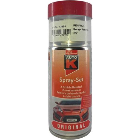 Bombe de peinture pour carrosserie - Renault - 21D Rouge passion - 150 ml - Auto K