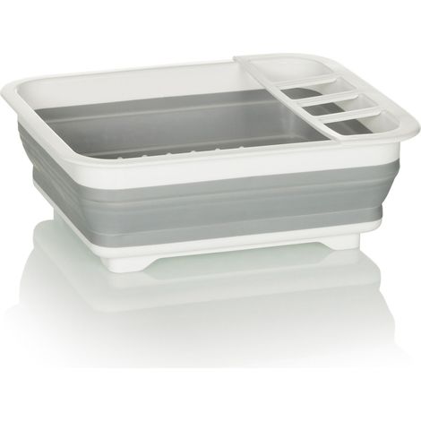 Bac d'égouttage / égouttoir CLEAN SIL pliable, silicone gris/blanc hjh OFFICE
