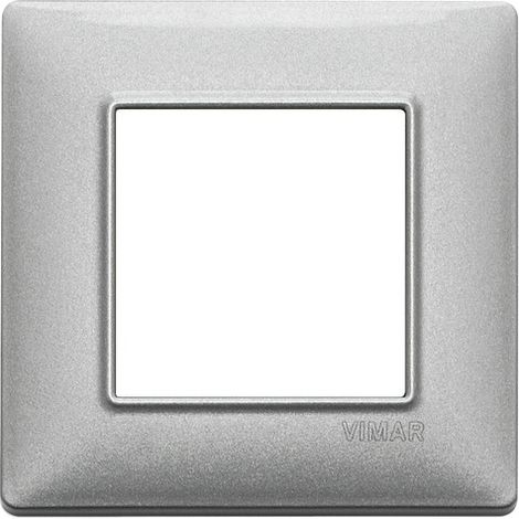 Placca 2M argento metallizzato per scatola rotonda  Vimar Plana 14642.71