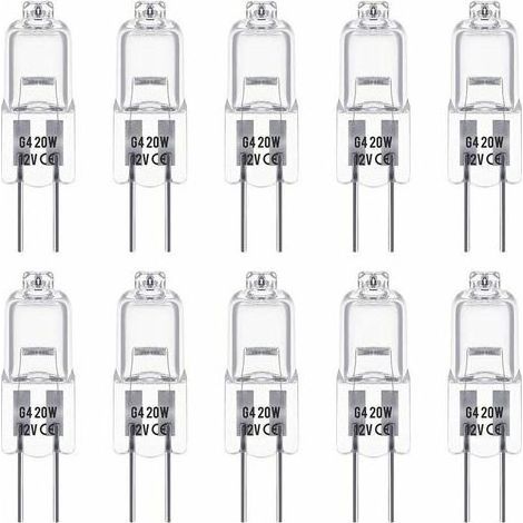 Ampoule halogène G4 12V 20W – Blanc chaud 3000K – Luminosité 350LM – Gradable – Paquet de 10 – Durée de vie 2000 heures (1/5)
