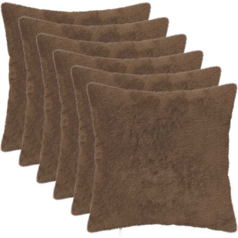 Housse de coussin 6 pc HEERLEN Marron Clair 35 x 35 cm vidaXL