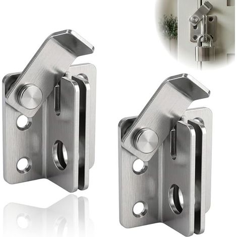 Stainless Steel Interior Door Latch Locks with Hole for Padlock and Screws for Windows, Gates, Garages, Cabinets, Sheds and Sheds (1/5)