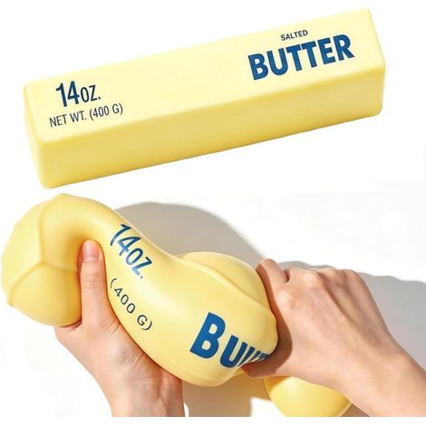XXL Butter Squishies, Dumpling Squishies Mystery, 25 cm große Anti-Stress Jumbo Butterkugel, langsam aufsteigender Butterstab, lustige Überraschung & Stressabbau für stressige Tage