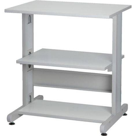 Support pour imprimante, Charge maximum 80kg, 3 étagères, , Métal/Plastique, , Gris/Blanc ( Prix pour 1 )