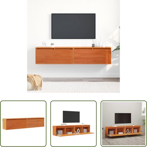 Armoire murale -  Meuble mural avec étagère 2 pcs Cire marron 80 x 30 x 35 cm (1/5)