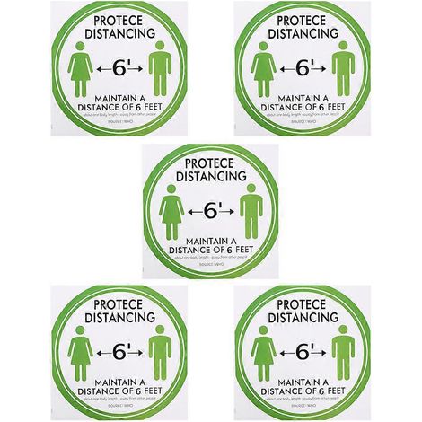 5PCS Marquage Sol Distance Marker Autocollant Signalétique Sociale pour École Marché Zone Publique (1/5)