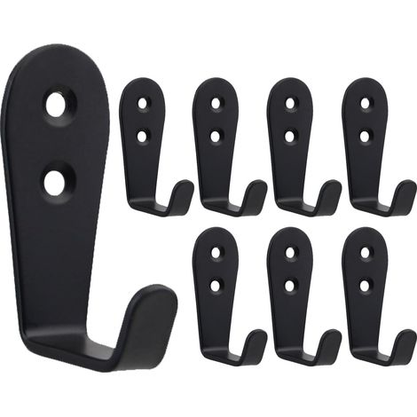 CCYKXA  schwarze Wandhaken, robuste Wandgarderobe aus Edelstahl, kleine Einzelhaken zum Aufhängen von Mänteln, Kleidung, Jacken, Bademänteln, Handtüchern, Hüten, Schlüsseln, Taschen und Tassen