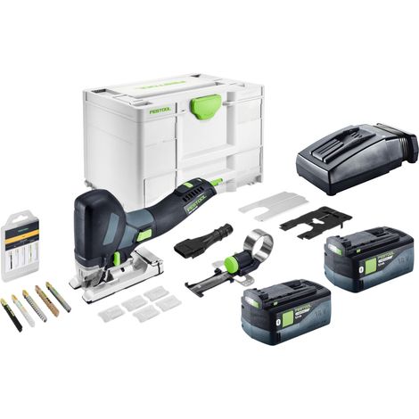 Kit de base Festool PSC 500 EB : scie sauteuse pendulaire sans fil 18 V 120 mm + 2 batteries 5,0 Ah + chargeur + Systainer (1/5)