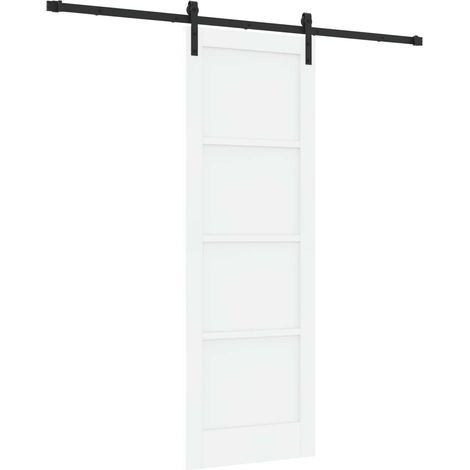 Porte coulissante 73,5 x 211 cm Bois d'ingénierie Blanc et noir vidaXL