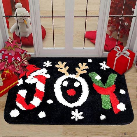 Tapis de sol de Noël, paillasson de Noël 40x60cm, tapis antidérapant de Noël, tapis imprimé de Noël, paillasson de bienvenue de Noël, pour (1/5)