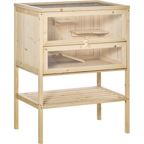 Étagère, pliable, en bois, plastique, 60 x 40 x 80 cm, pour maison et usage quotidien, Cage en bois pour hamsters et souris Playhouse avec 5