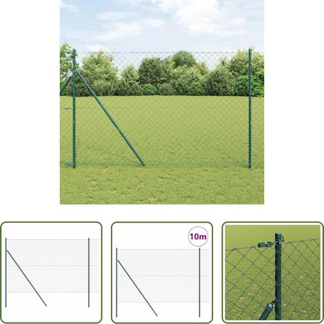 vidaXL Clôture en acier -  Poteau de clôture. Vert 10 x 1,6 m (maillage 60 x 60 mm) (1/5)