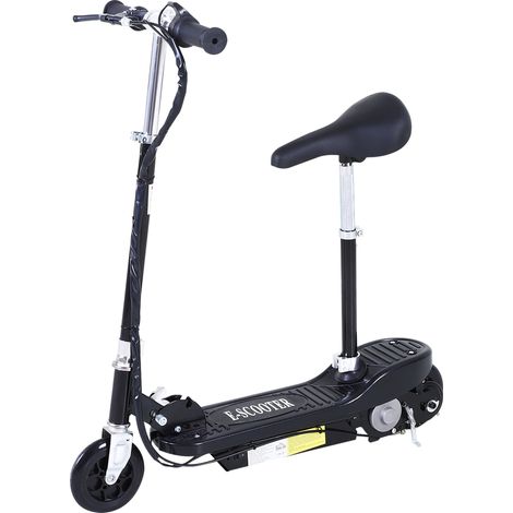 Powered Electric Scooter Ride-On-with Brakes-Adjustable Seat-Adjustable Handlebars-Black (1/5)