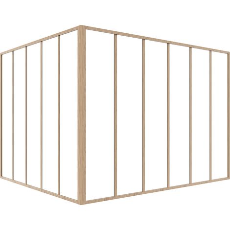Verrière d'angle d'atelier en aluminium thermolaqué - L180 x L150 x H130 - Naturel clair - BAYVIEW