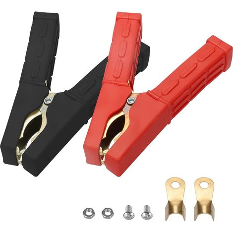 Car Battery Crocodile Clips, 2PCS 500A Pure Copper Alligator Clips for Boost Jumper Cables for Vehicle Accessory (1/5)