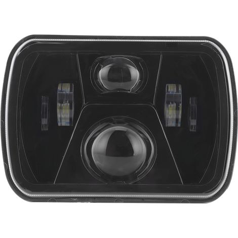 GARRYFIZH Phare carré LED H4 7 pouces haute luminosité 12-24 V compatible avec YJ