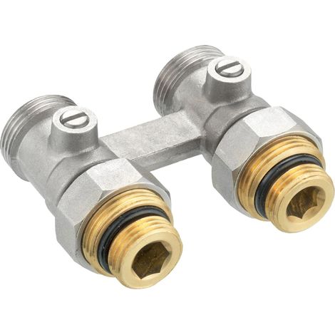 Cornat, VRS591510, Blocco Hahn per radiatori delle valvole, modello dritto, ottone nichelato, (1/2)