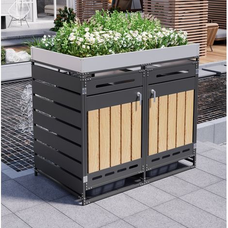 Armario exterior con jardinera de hierro 2 puertas OKMYHOME (1/5)