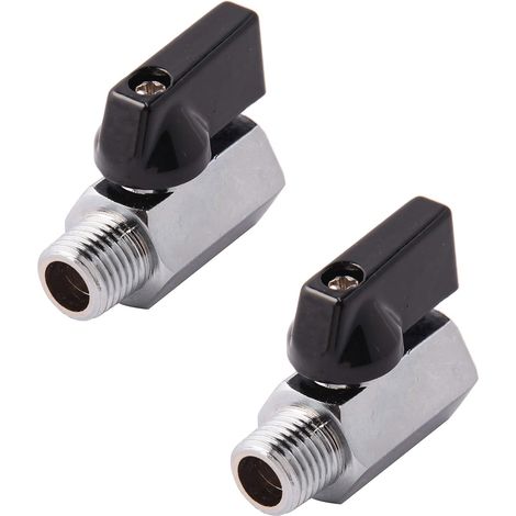 lot de 2 1/4" Brass Mini Ball Valve NPT Female x Male Shut Off Valve