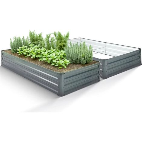 AREBOS Metall Hochbeet 2x 180 x 90 x 30 cm Gartenbeet Pflanzbeet rostfrei Gemüsebeet (1/5)