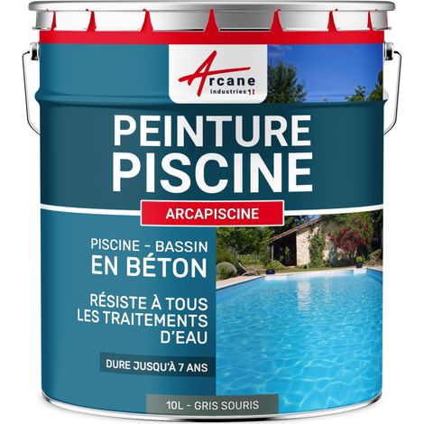 Arcane Industries – Peinture étanche pour piscine béton – 10 L – Aspect mat soyeux – Résistance aux agents chimiques – Durabilité jusqu'à 7 ans