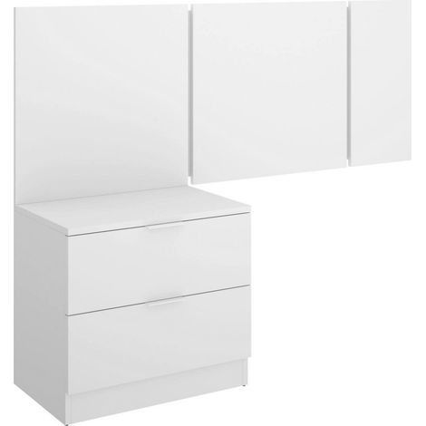 Dmora - Testiera letto Chanhom, Spalliera, Testata per camera da letto, Poggiatesta, 157x34 h96 cm, Bianco