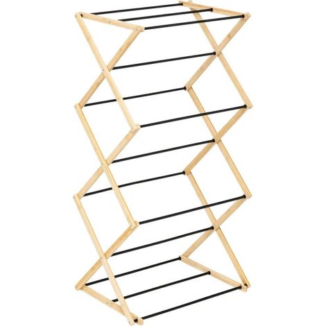 Étendoir à Linge Accordéon en Bambou "Black" 7m Naturel (1/5)