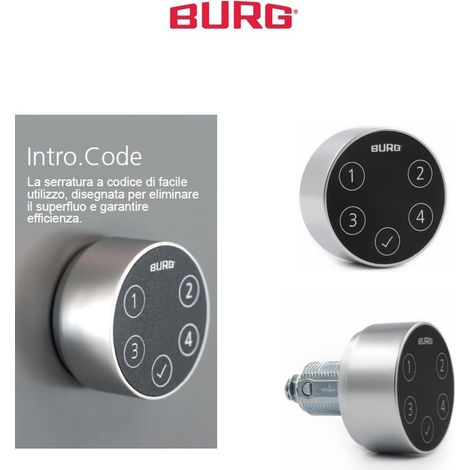SERRATURA PER MOBILE A POMOLO CON COMBINAZIONE ELETTRONICA BURG INTRO.CODE -PROMO- (1/2)