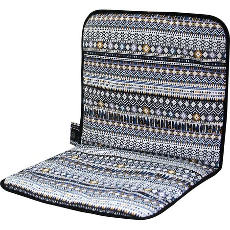 Coussin chauffant chaise camping USB réglable motif floral nordique blanc grand modèle confortable extérieur (1/4)