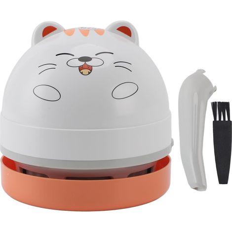 Mini aspirateur pour miettes et poils d'animaux – Modèle de bureau silencieux avec forte aspiration et brosse (1/5)