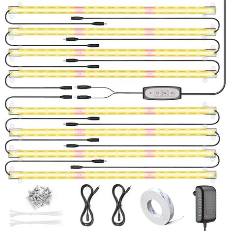 Lampe horticole LED 144 LED – Spectre complet 3000K – Intensité variable 4 niveaux – Minuterie 12/6/3H – Pour croissance intérieure