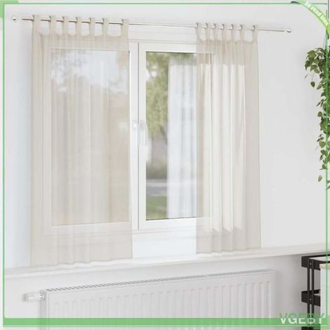Rideaux en voile - FAFEISY - 4102267 - Crème - Semi-transparent - Lot de 2 (1/5)