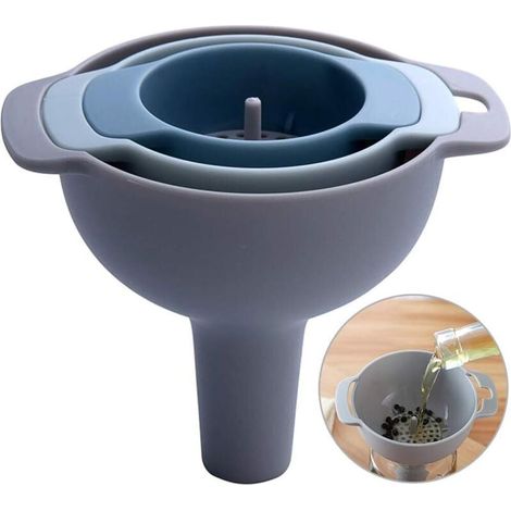 Food Funnel, Kitchen Funnel, Plastic Funnel, Jam Funnel, with Filter, 4-in-1 Food-Grade Plastic Funnel Set (4 Pieces) (1/4)