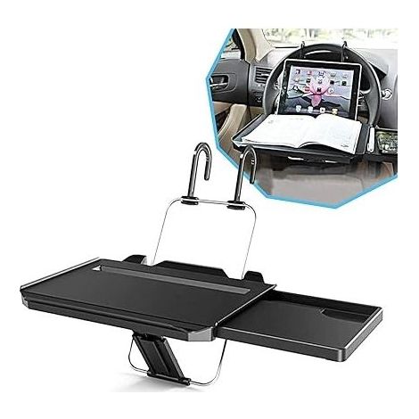 Table de volant, plateau de voiture portable multifonction, table de volant avec plateau, plateau de tasse de voyage, table à manger de voiture (1/5)