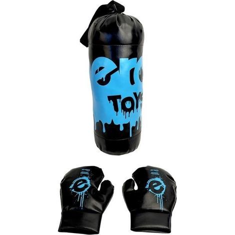 Guantes y saco de boxeo para niños