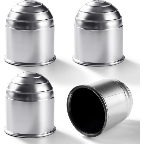 4 pezzi di copertura per gancio di traino, copertura per gancio di traino in plastica da 50 mm, tappo di protezione per gancio di traino, copertura per gancio di traino, argento